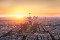View of city from Montparnasse tower, Paris, France — Stock Photo