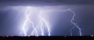Scenic view of panorama of lightning storm, Arizona, USA — Stock Photo