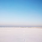Scenic view of snow covered beach, Black Sea, Romania — Stock Photo