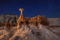 Scenic view of Toadstools Hoodoos at night, USA, Utah, Grand Staircase-Escalante National Monument — Stock Photo