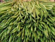 Close-up of green beans in large heap — Stock Photo