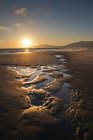Vista panorâmica da praia de Los Lances ao pôr do sol, Tarifa, Andaluzia, Espanha — Fotografia de Stock