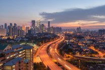 Scenic view of Sunset over city skyline, Kuala Lumpur, Malaysia — Stock Photo
