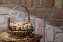 Closeup view of wine corks in a bowl — Stock Photo