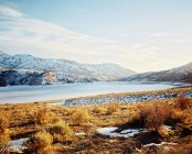 Vue panoramique du réservoir Little Del en hiver, Utah, États-Unis — Photo de stock
