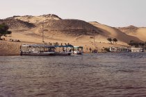 Vista panorâmica dos barcos no rio Nilo, Egito — Fotografia de Stock