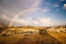 Vista panorâmica do arco-íris em Cusco, Peru — Fotografia de Stock