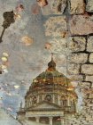 Reflection of the Marble church in a puddle, Copenhagen, Denmark — Stock Photo