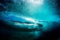 Unterwasser-Ansicht von Surfer auf Banzai Pipeline, Hawaii, USA — Stockfoto
