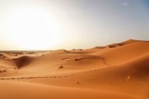 Desert dunes landscape with sky, Morocco, Sahara — Stock Photo