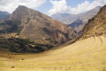 Vista panoramica delle terrazze Inca a Pisac, Cusco, Perù — Foto stock