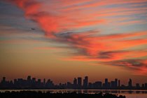 Vista panoramica dello skyline al tramonto, Miami, Florida, USA — Foto stock