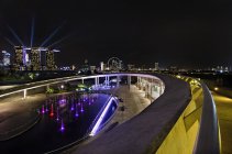 Vue panoramique sur les toits de la ville la nuit, Singapour — Photo de stock