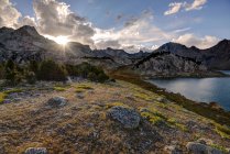 Tramonto dal Bacino Baptiste, Bridger-Teton National Forest, Wyoming, Stati Uniti — Foto stock