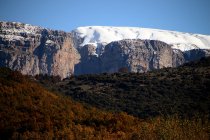 Scenic view of snowcapped mountains, Epiros, Greece — Stock Photo