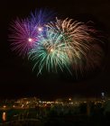 Vista panoramica dei fuochi d'artificio a Montreal, Quebec, Canada — Foto stock