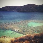 Malerischer Blick auf Landschaft mit Bucht und Bergen, Hawaii — Stockfoto