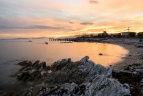 Maestoso tramonto costiero a Kaikoura, Nuova Zelanda — Foto stock