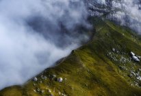 Beautiful view on foggy mount Pilatus, Obwalden, Switzerland — Stock Photo