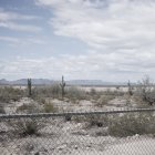 Scenic view of fence at desert, Arizona, America, USA — Stock Photo