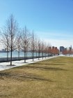Vista panorámica del Parque de las Cuatro Libertades, Roosevelt Island, Nueva York, EE.UU. - foto de stock