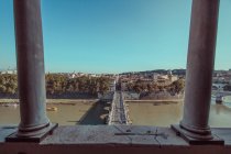 Wide angle view of Rome and the Tiber river, Italy — Stock Photo