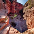 Scenic view from the bottom of Wilson Canyon, Sedona, Arizona, USA — Stock Photo