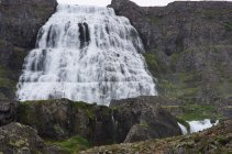 Vista panorámica de la cascada de Dynjandi, Arnafjord, Westfjords, Islandia - foto de stock