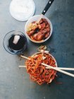 Studio shot of chinese food, top view — Stock Photo