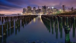 Vista panorámica del horizonte de Manhattan, Nueva York CIty, EE.UU. - foto de stock