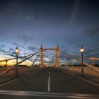 Scenic view of Albert Bridge at dusk, London, UK — Stock Photo