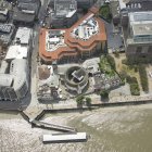 Vista aérea do Globe Theatre, Londres, Reino Unido — Fotografia de Stock