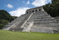 Facciata del Tempio delle Iscrizioni, Palenque, Chiapas, Messico — Foto stock