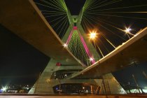 Brasile, Stato di San Paolo, San Paolo, Ponte Octavio Frias de Oliveira di notte — Foto stock