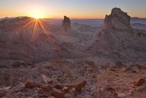 Вартові Picacho захід сонця, Picacho пік пустелі, Каліфорнія, США — стокове фото