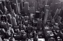 Aerial View of New York City, USA, New York State, black and white image — Stock Photo