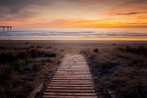 Новая Зеландия, Крайстчерч, живописный вид на пляж на закате — стоковое фото
