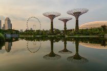 Vista panorámica de los jardines por la bahía, Singapur - foto de stock