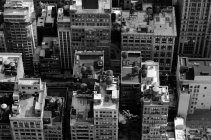 Aerial view of skyscrapers in New York City, USA, New York State, black and white image — Stock Photo