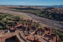 Aerial view of Ait-Ben-Haddou town, Morocco — Stock Photo