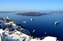 Vista panorámica del paisaje santorini, Islas Cícladas, Grecia - foto de stock