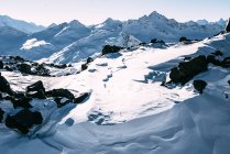 Paysage de montagne en hiver, Région d'Elbrus, République de Kabardino-Balkarie, Russie — Photo de stock