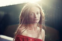 Portrait of a woman in sunlight — Stock Photo