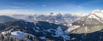 Vista panorâmica da paisagem montanhosa, Salzburgo, Áustria — Fotografia de Stock