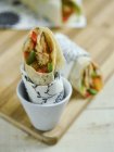 Closeup view of tasty chicken Kebab in cup — Stock Photo