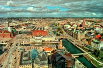 Veduta aerea del paesaggio urbano di Sundsvall, Svezia — Foto stock