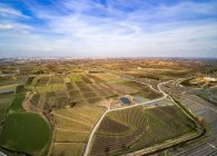 Вид с воздуха на сельскохозяйственное поле Лерида, Испания — стоковое фото