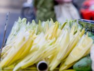 Fresh vegetables in street market, closeup view — Stock Photo