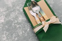 Closeup view of Place setting on table — Stock Photo