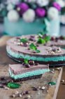 Nahaufnahme von leckeren Schokolade-Minze-Käsekuchen — Stockfoto
